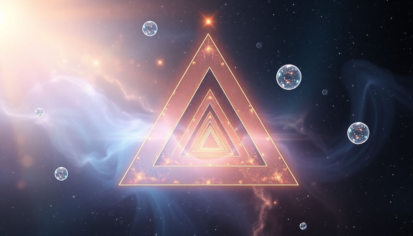 Un triangle dans un autre symbolise des couches profondes d’introspection.