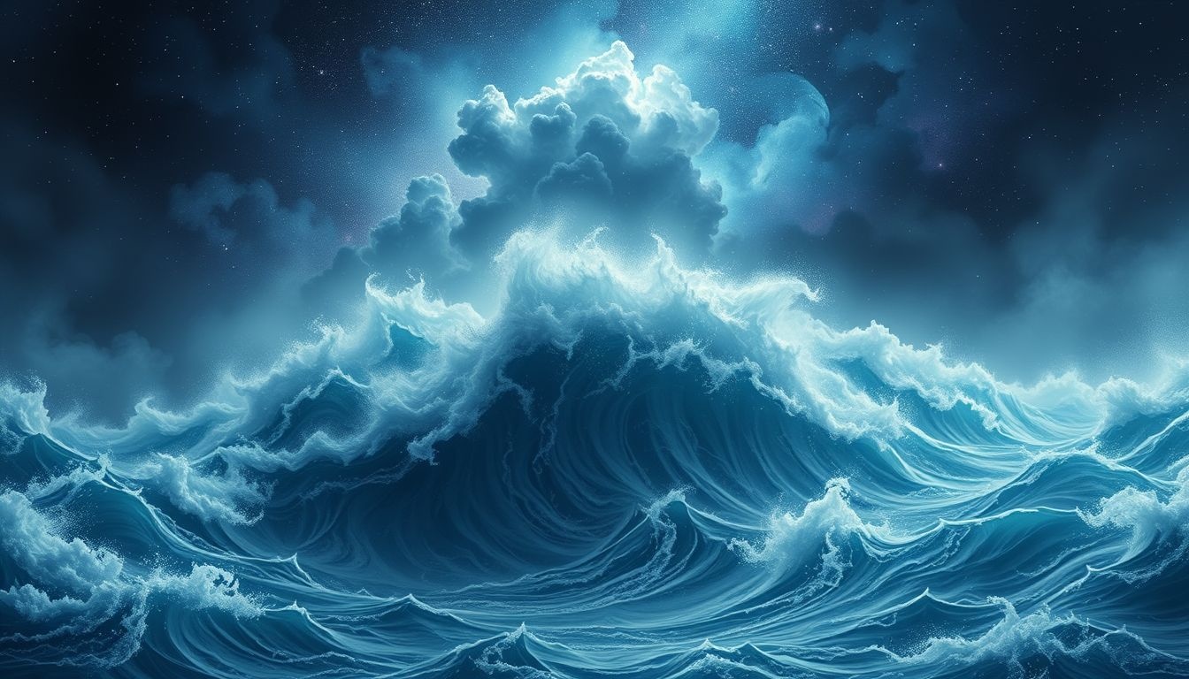 Les vagues agitées symbolisent souvent troubles et conflits intérieurs.