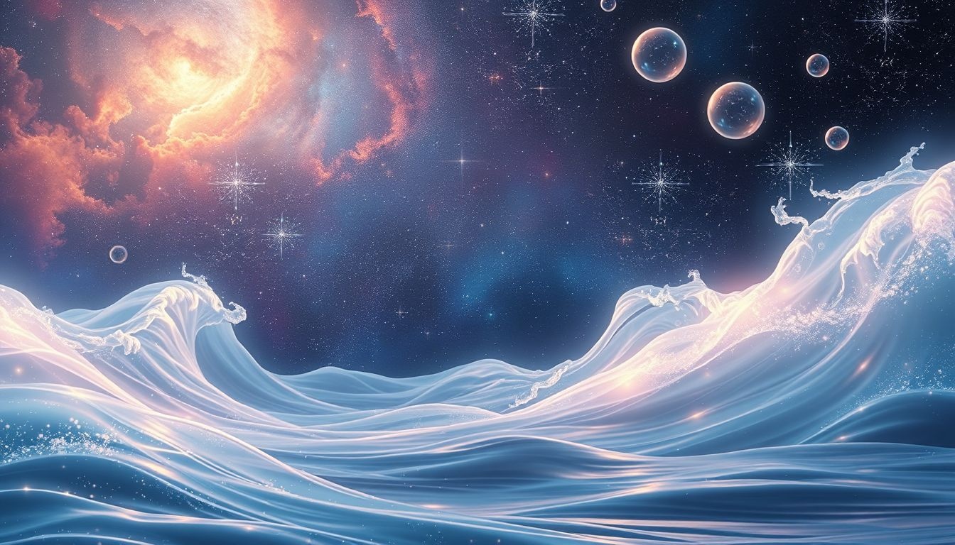 Les vagues symbolisent le flux constant du changement intérieur.