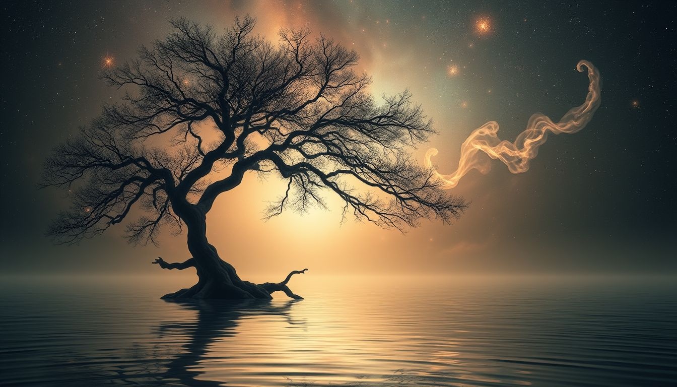 Le peuplier noir au bord révèle des émotions profondément enfouies.