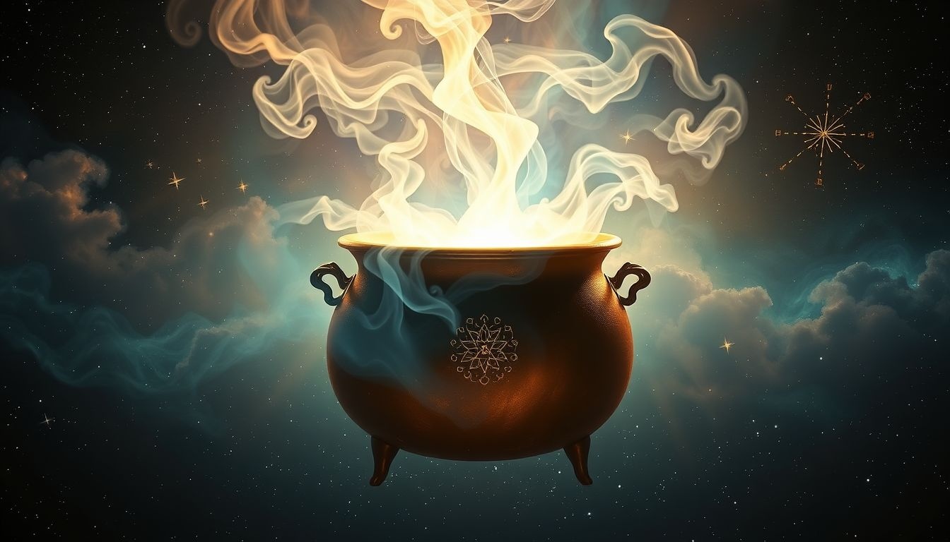 Rêver d’un chaudron bouillonnant symbolise la transformation intérieure puissante.