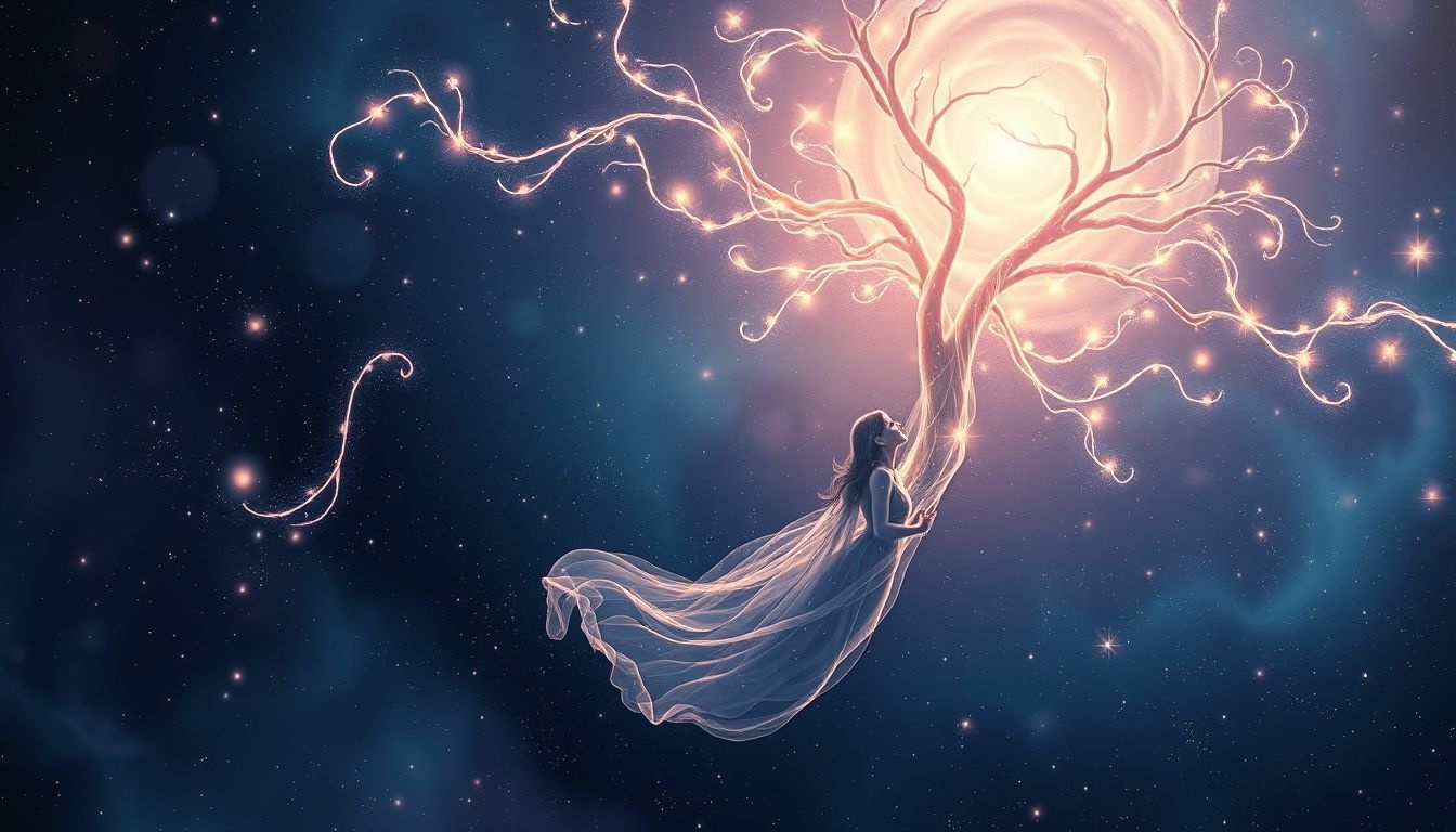 Étreindre un arbre symbolise la paix intérieure et la sérénité.