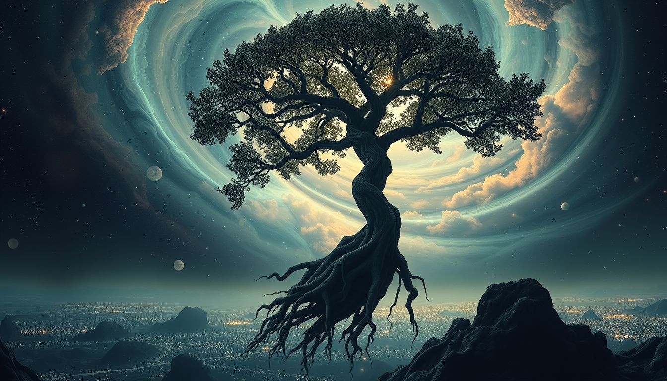 Un peuplier noir déraciné symbolise une transformation profonde et inévitable.