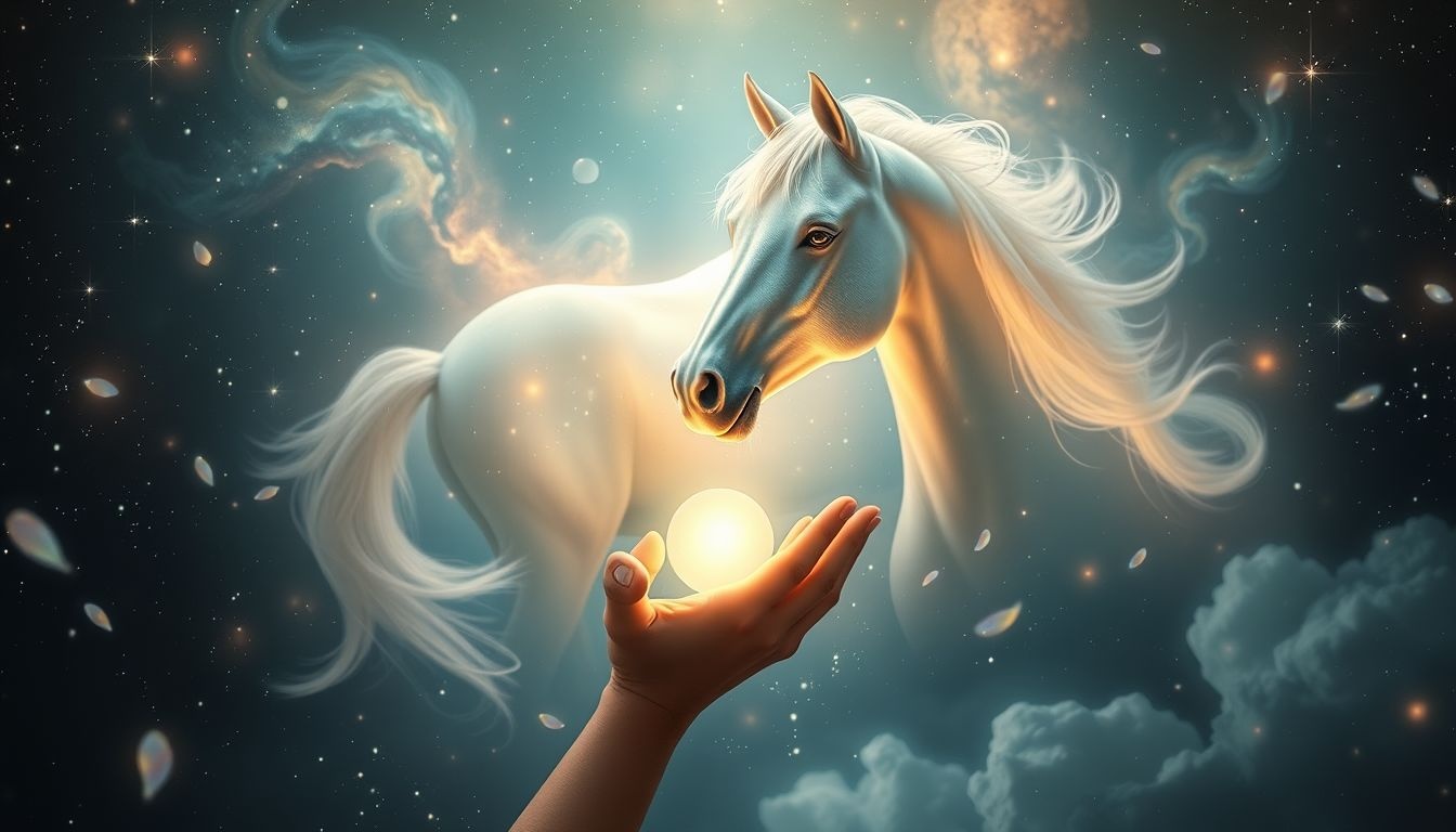 Nourrir un cheval en rêve symbolise cultiver force et bienveillance intérieure.