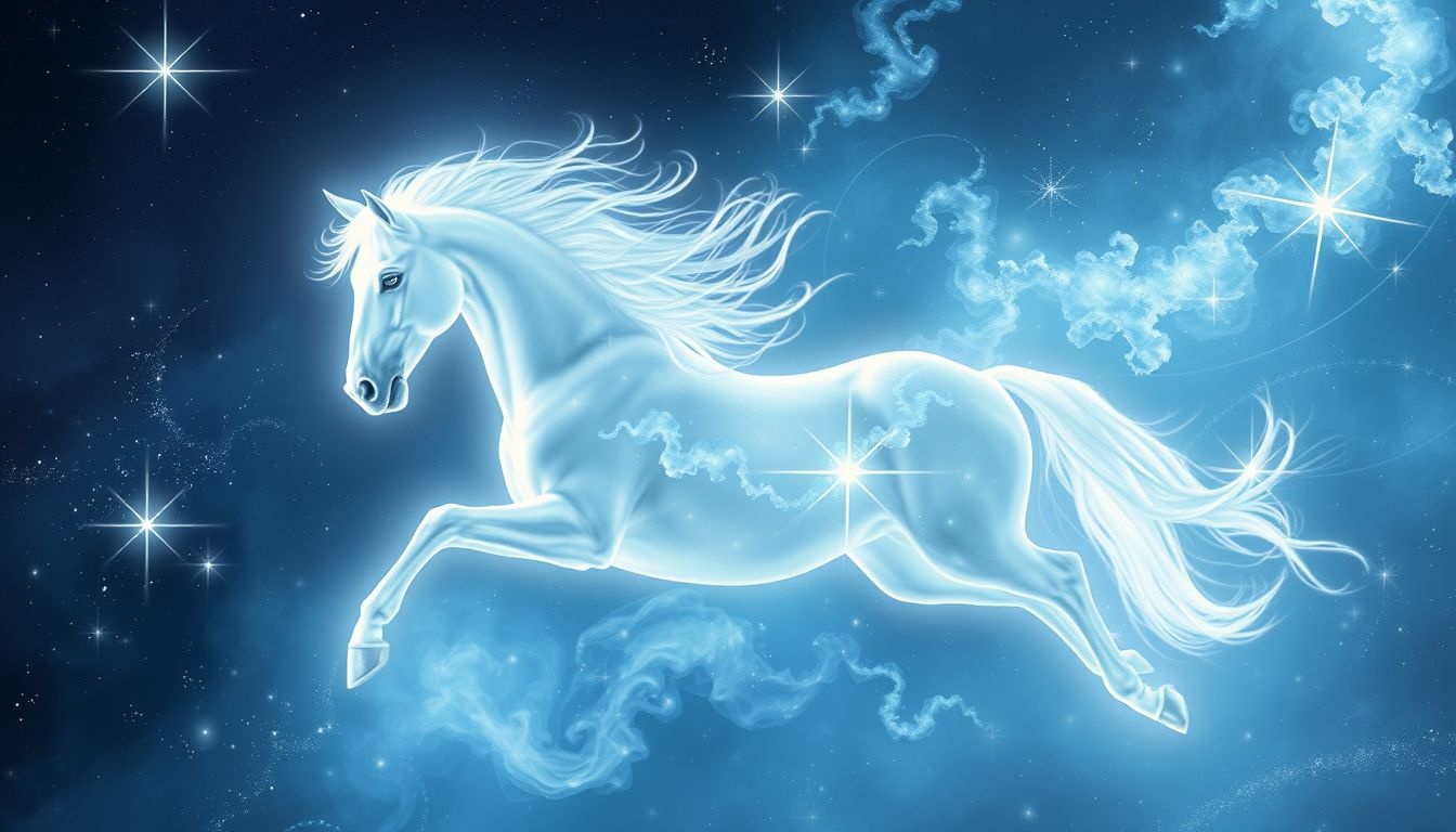 Le cheval blanc symbolise souvent un nouveau départ spirituel puissant.