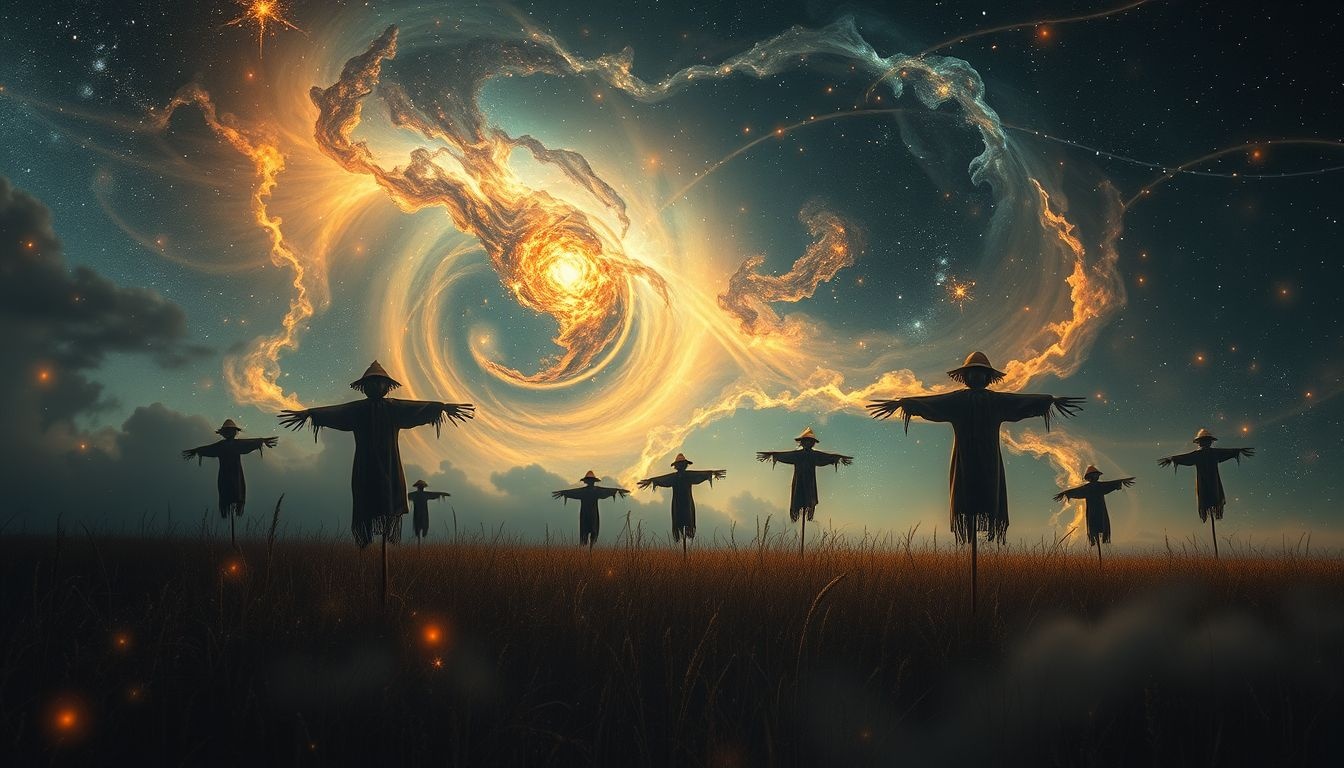 Les épouvantails symbolisent souvent protection et peur inconsciente en rêve.