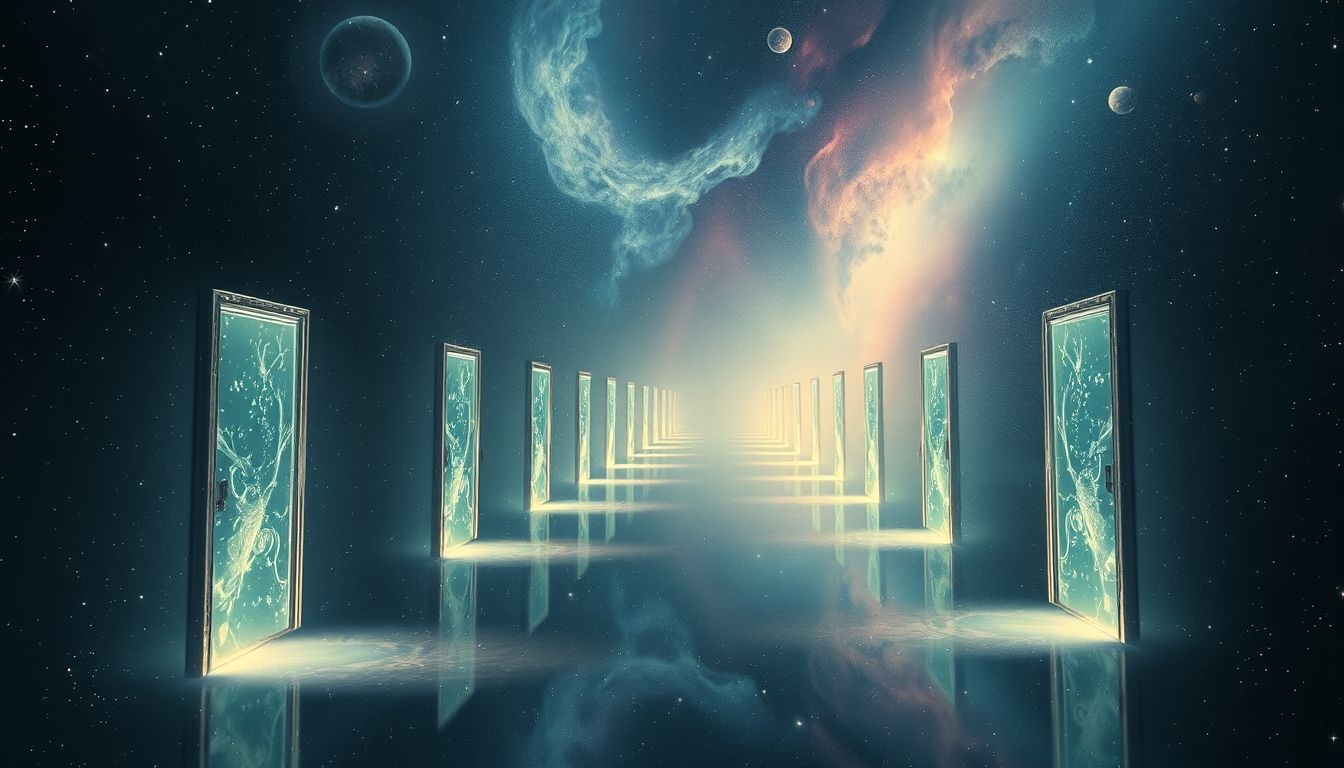 Les portes dans un corridor symbolisent choix cruciaux et opportunités nouvelles.