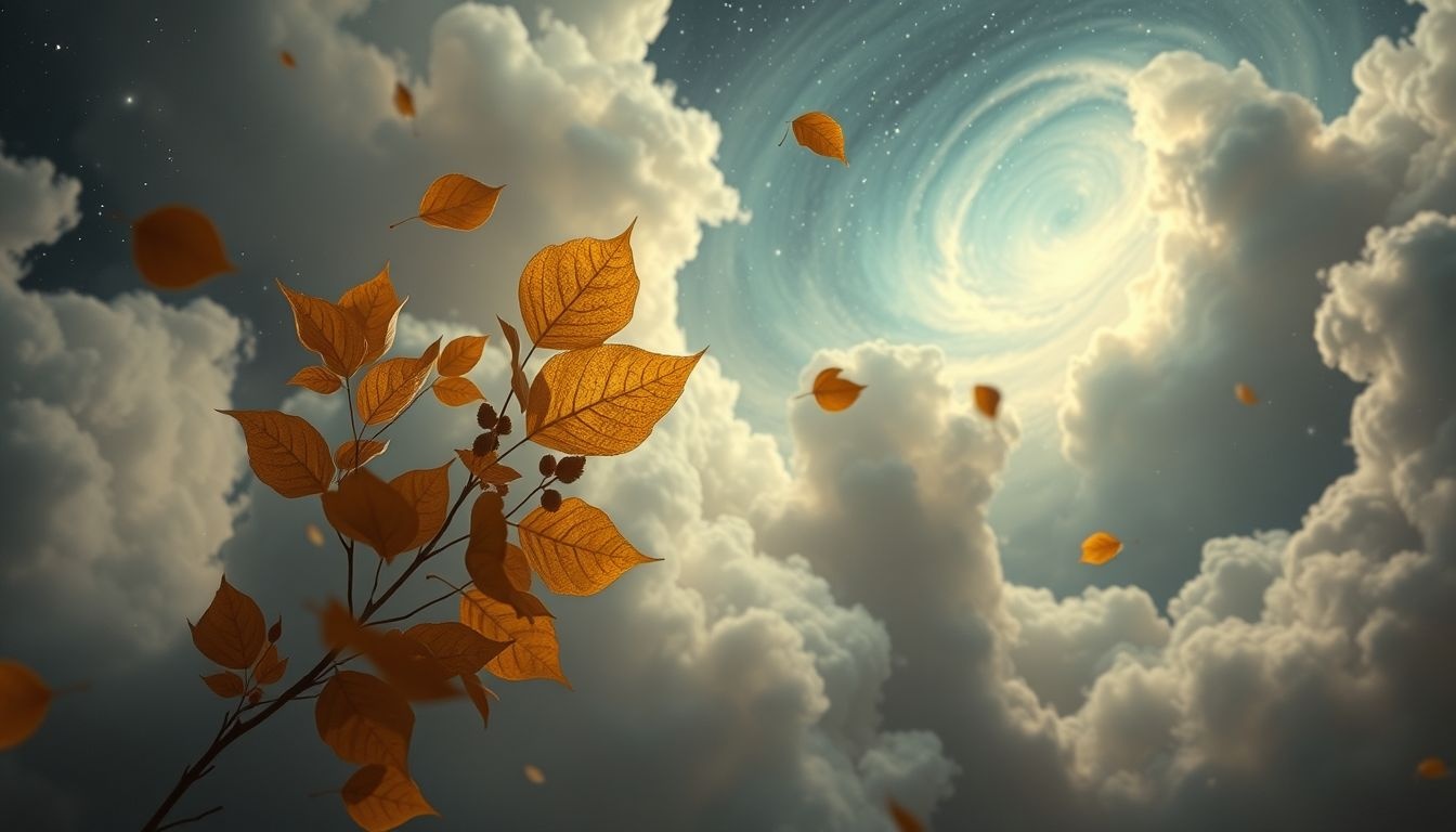 Les feuilles mortes symbolisent souvent la fin et le renouveau intérieur.