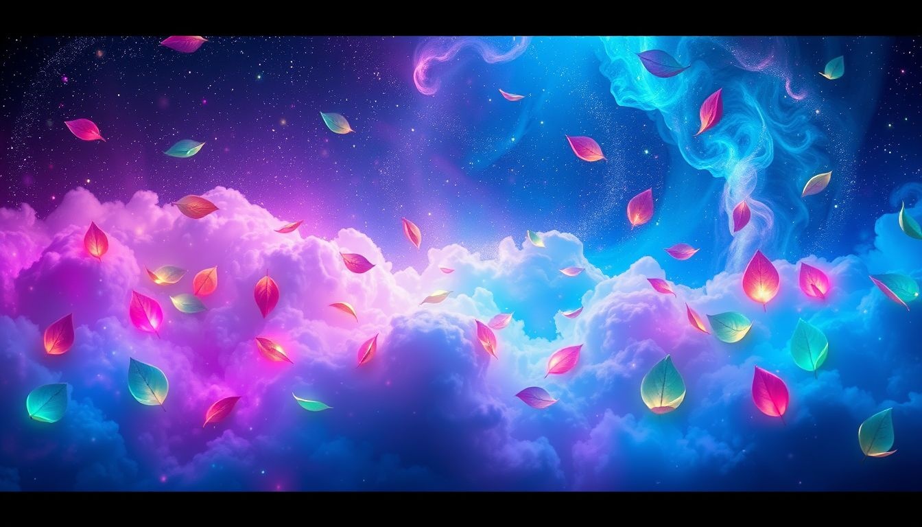Les feuilles multicolores symbolisent l’harmonie entre joie et diversité.