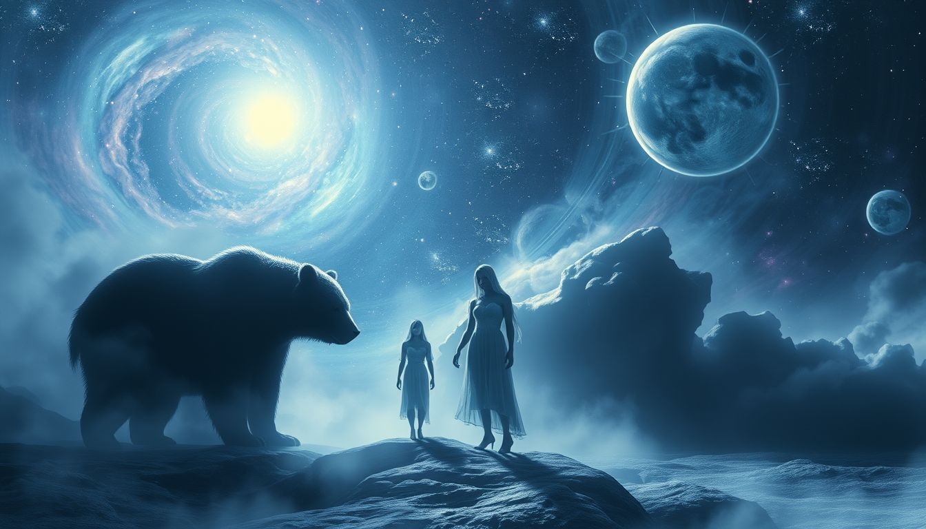 Surmonter peur, l’ours dansant symbolise courage intérieur et force.