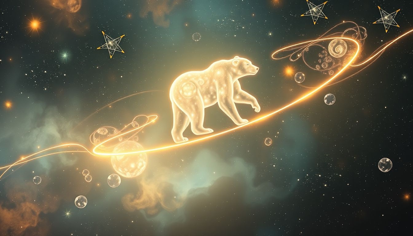 L'ours dansant symbolise l'harmonie entre puissance et douceur intérieure.