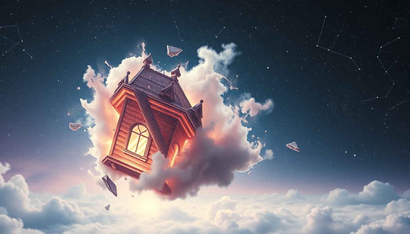 Rêver d'une maison détruite symbolise souvent insécurité émotionnelle profonde.