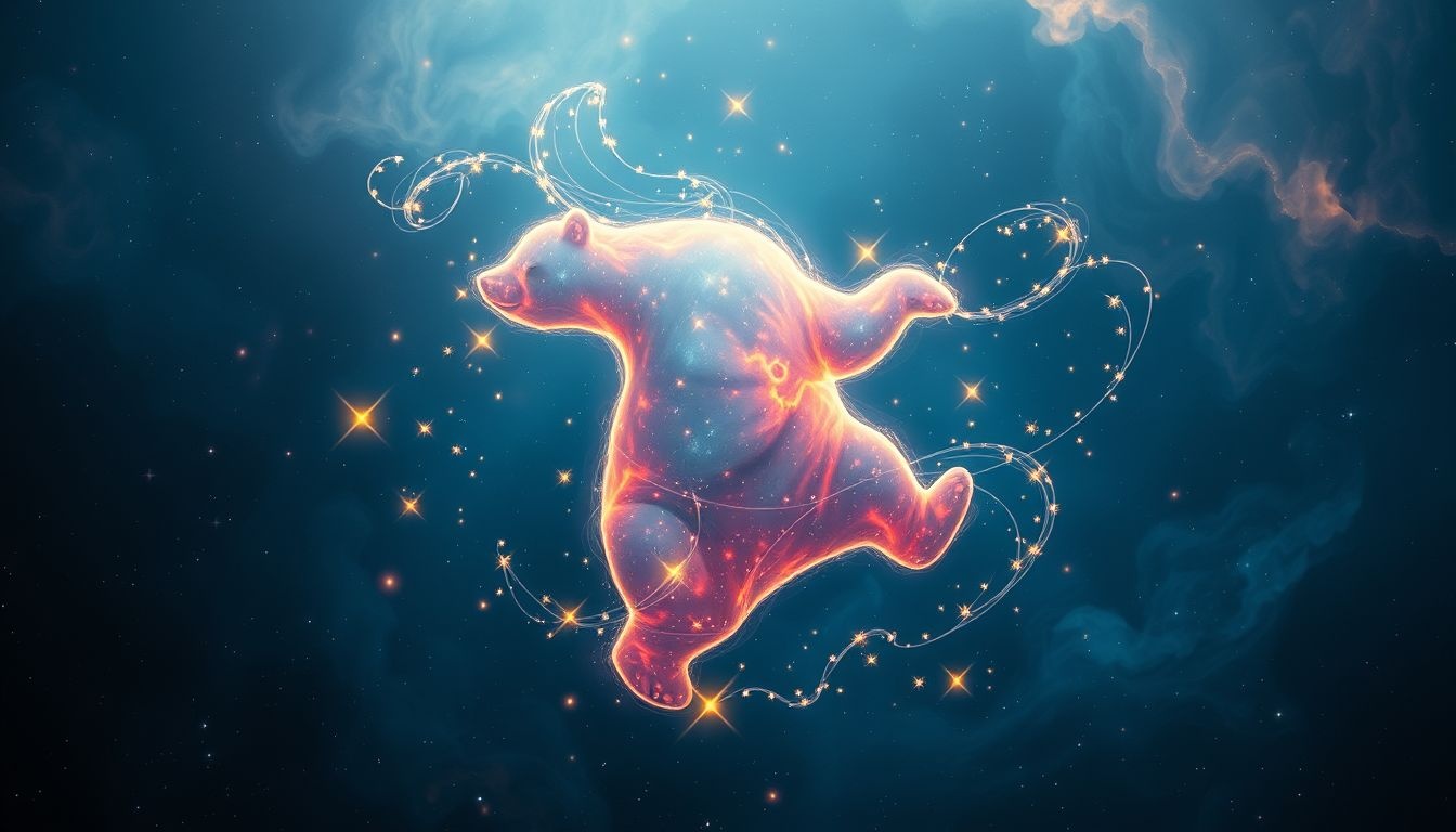 L'ours dansant symbolise force intérieure et transformation profonde.
