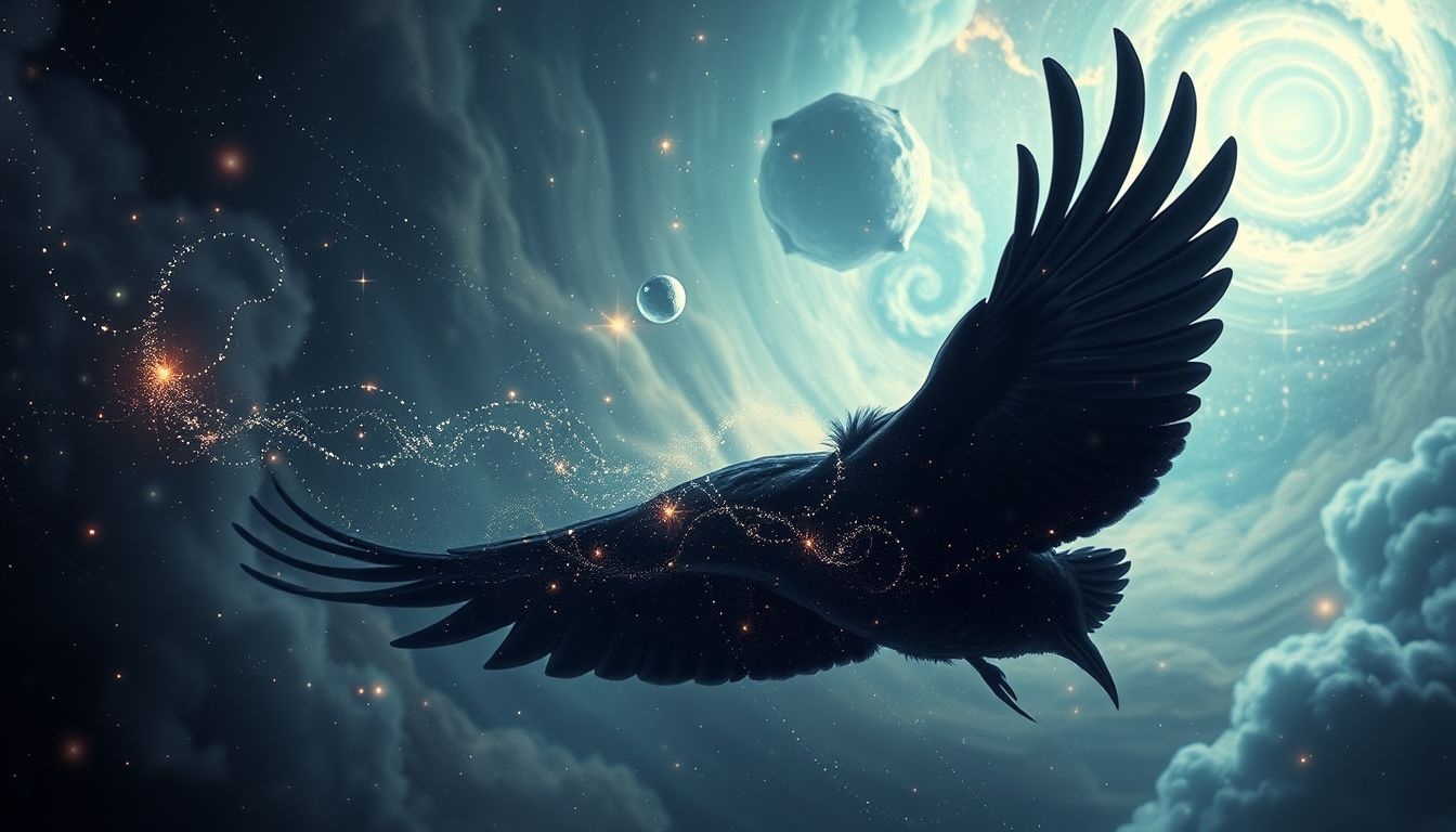 Le corbeau incarne souvent un messager annonçant révélations importantes.
