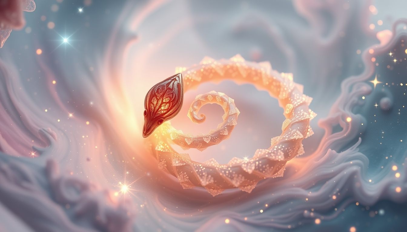 L'ouroboros miniature symbolise l'infini dans les moindres détails.