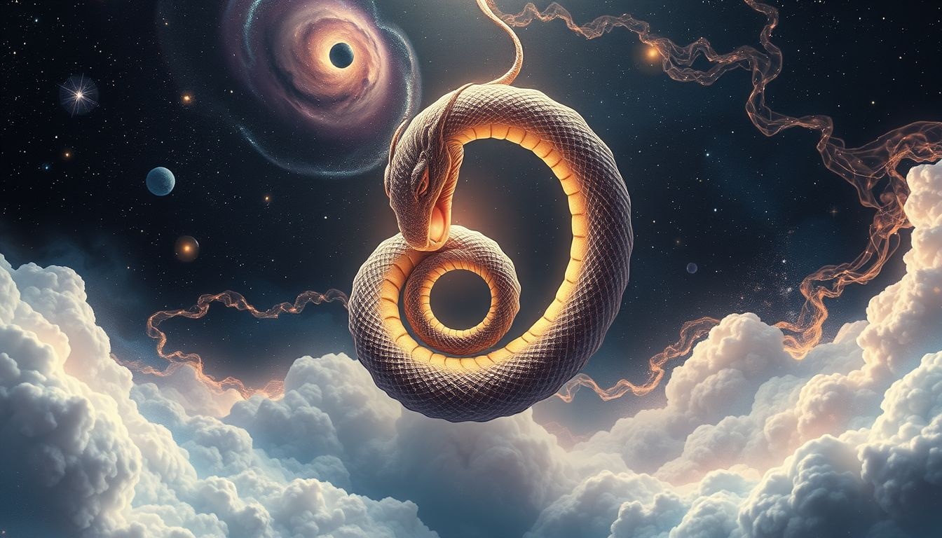 L’ouroboros symbolise la patience par son mouvement circulaire lent.