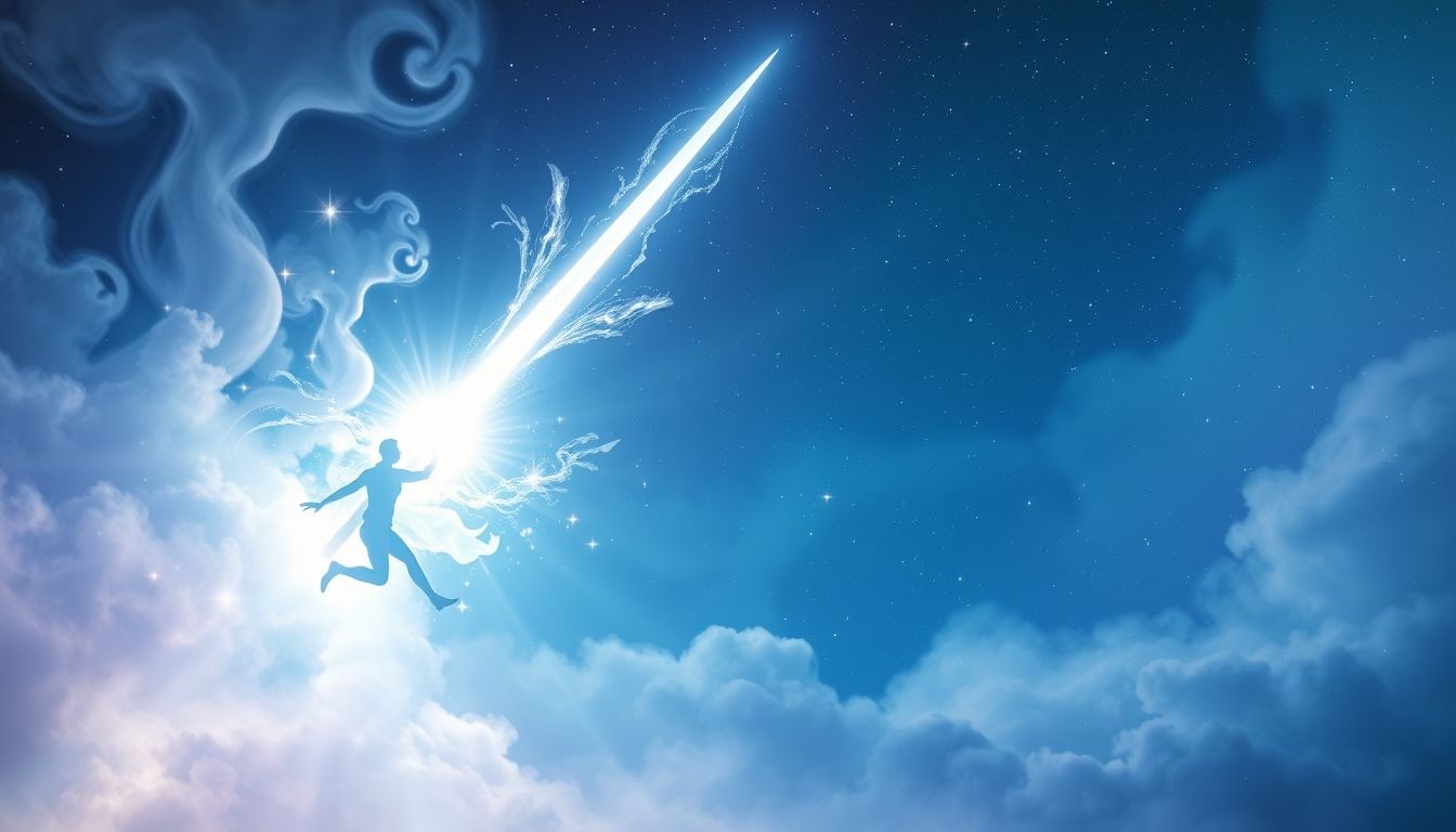 Percer avec une épée symbolise courage face aux défis imminents.