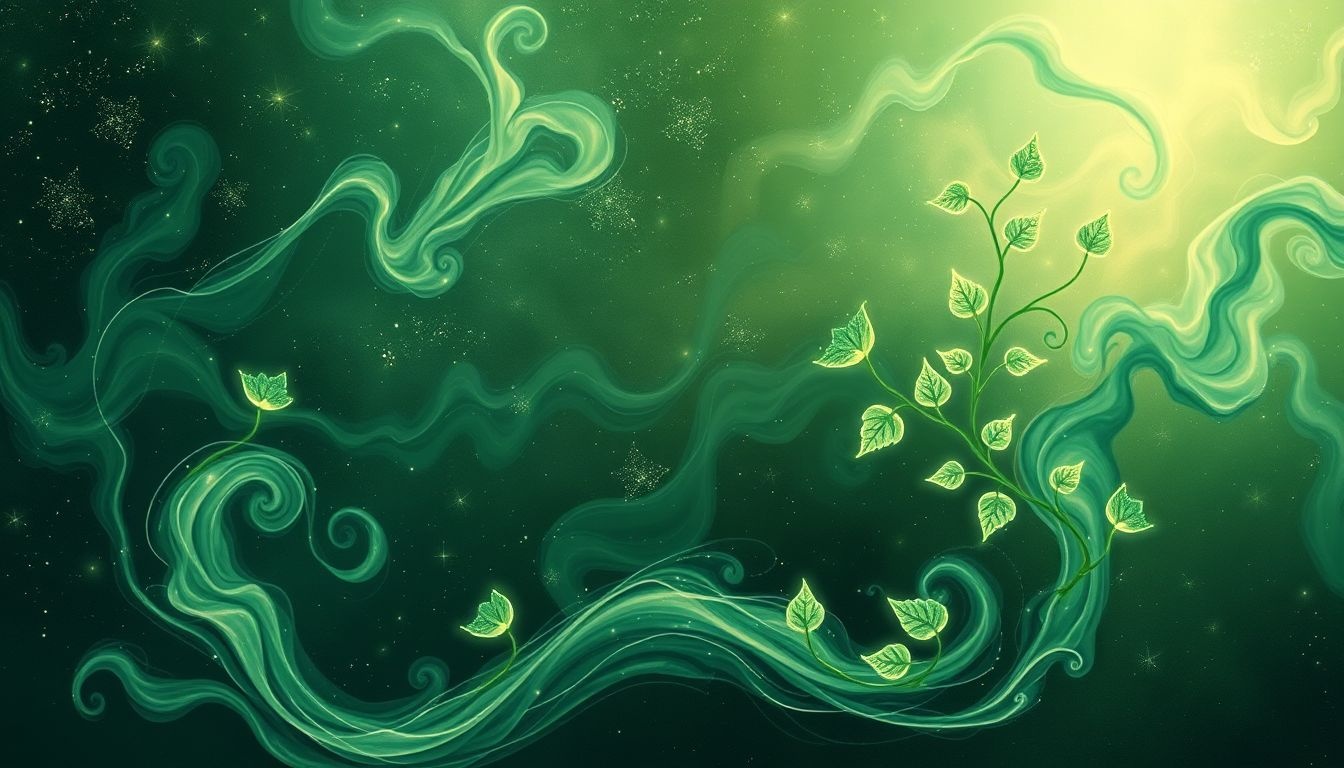 Rêver d'encre verte symbolise guérison, renouveau et harmonie naturelle.