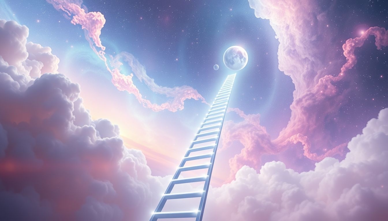 Rêver d'escalader une échelle symbolise souvent une ambition ascendante.