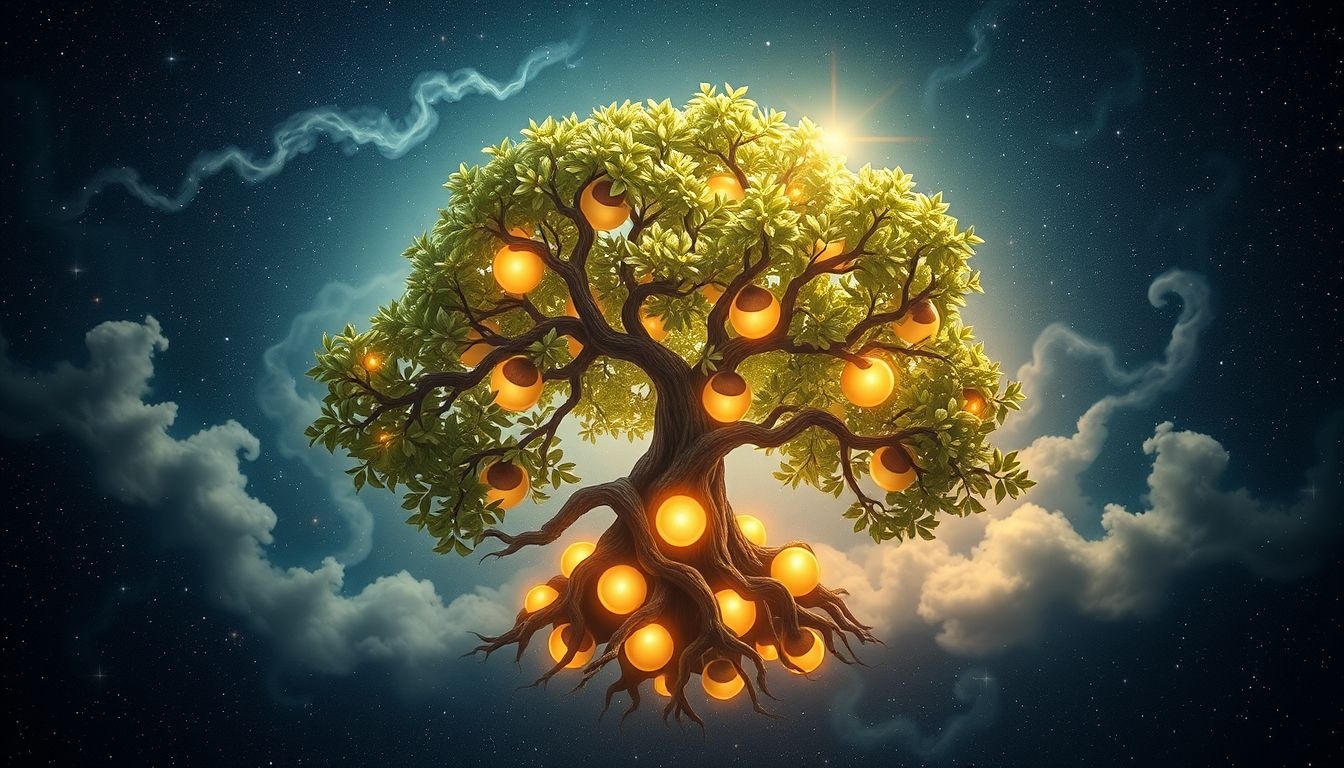 Rêver d’un arbre à noisettes symbolise ancrage et richesse intérieure.