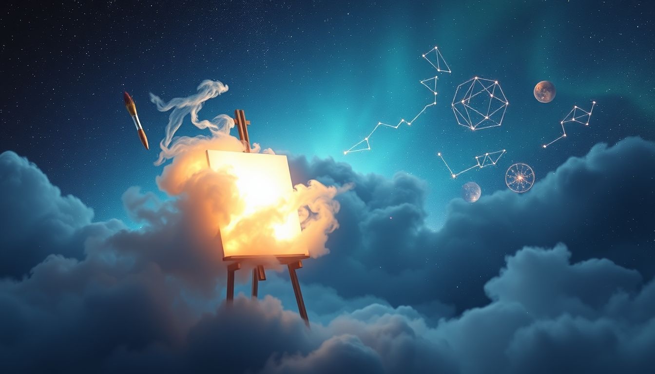 Un chevalet caché symbolise un blocage créatif profond.