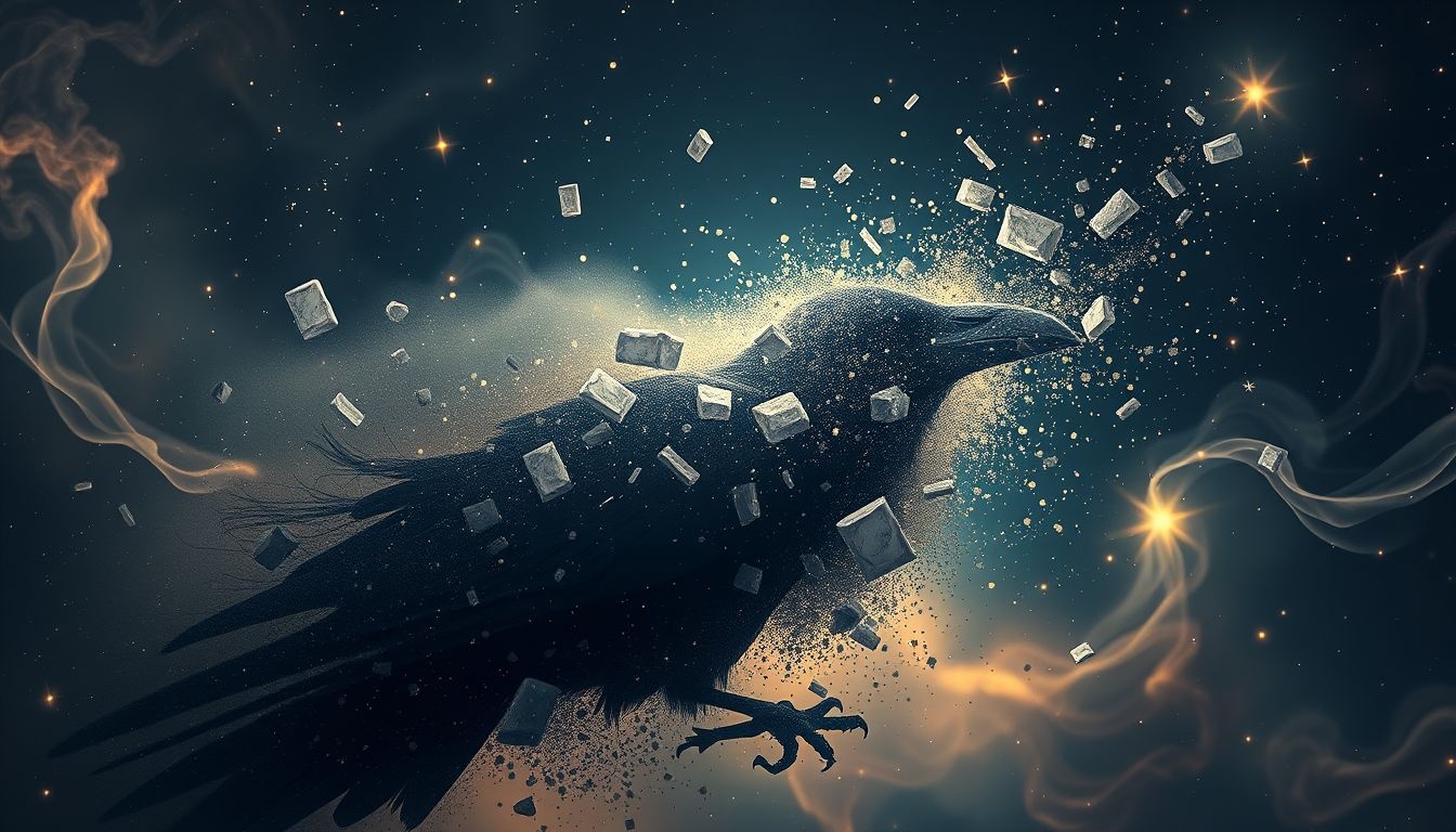 Rêver d’un corbeau annonce transformation face à la finitude.