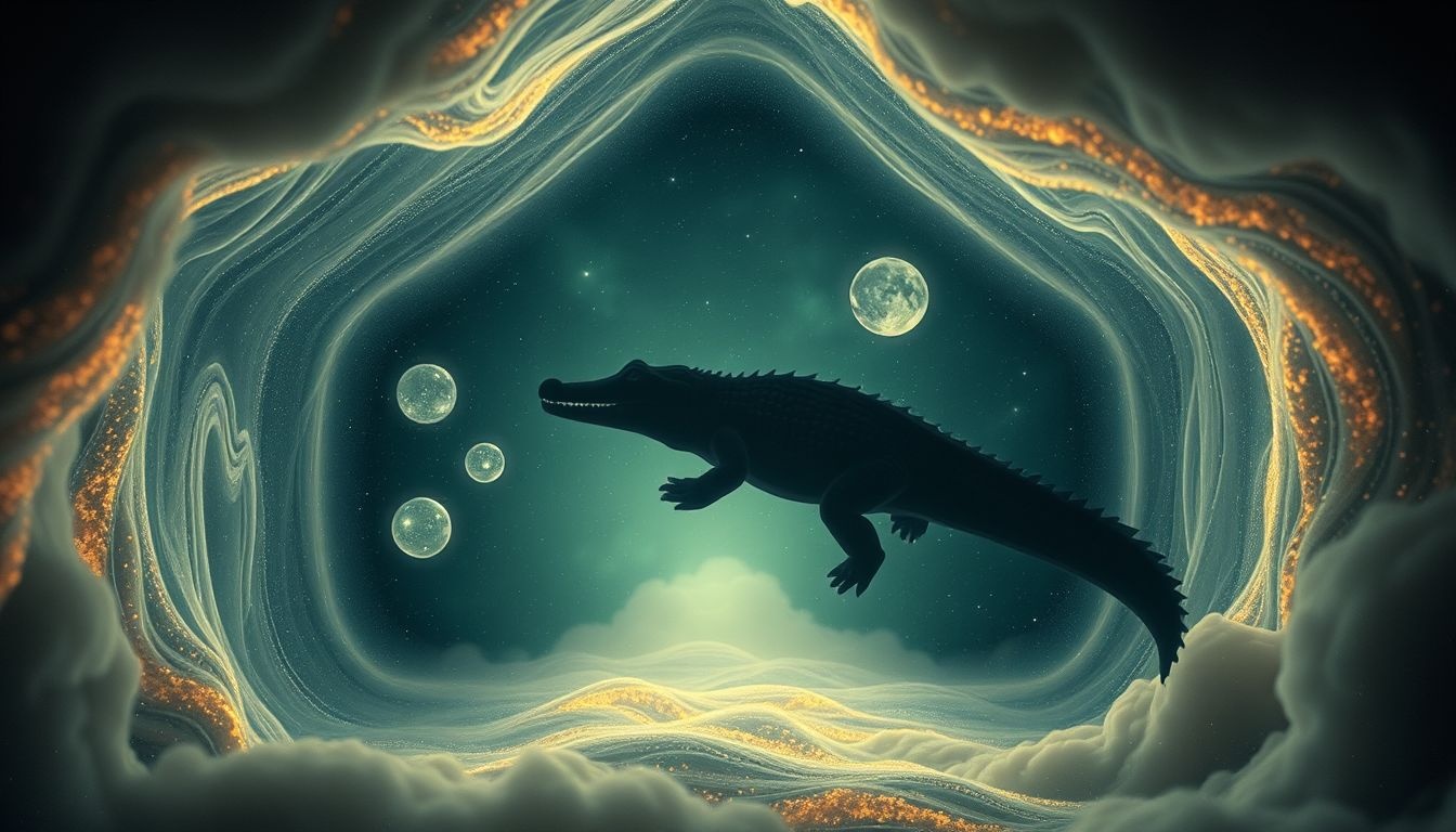 Rêver d’un crocodile chez soi symbolise des conflits personnels imminents.