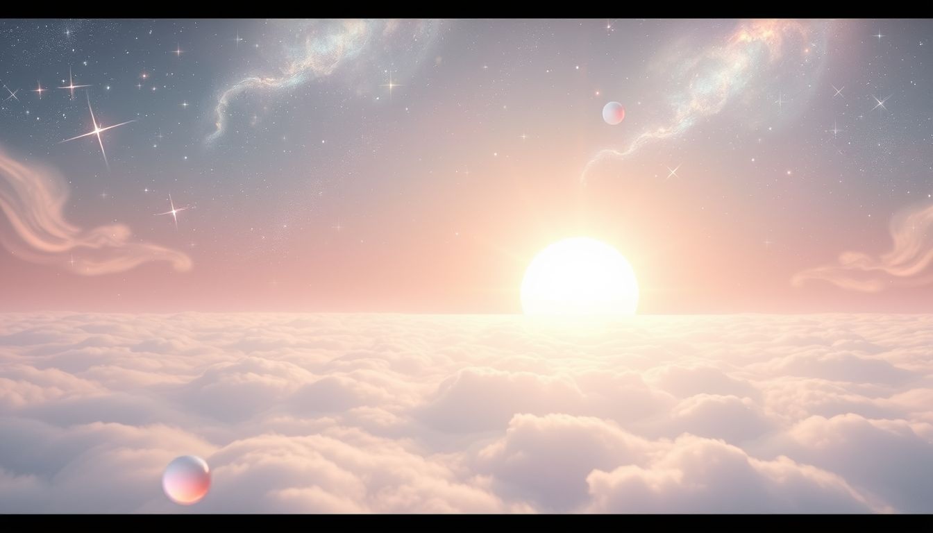 Un lever de soleil blanc symbolise un renouveau spirituel pur.
