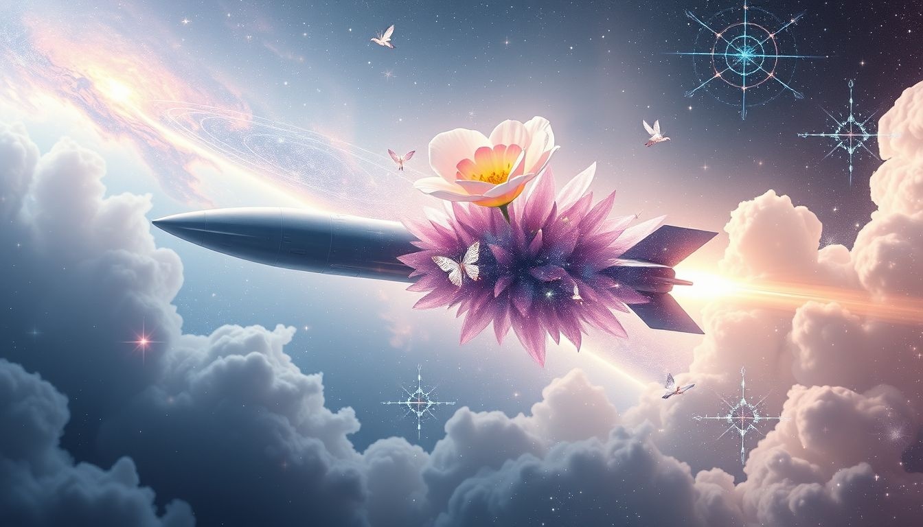 Rêver d’un missile devient fleur symbolise espoir et renouveau caché.