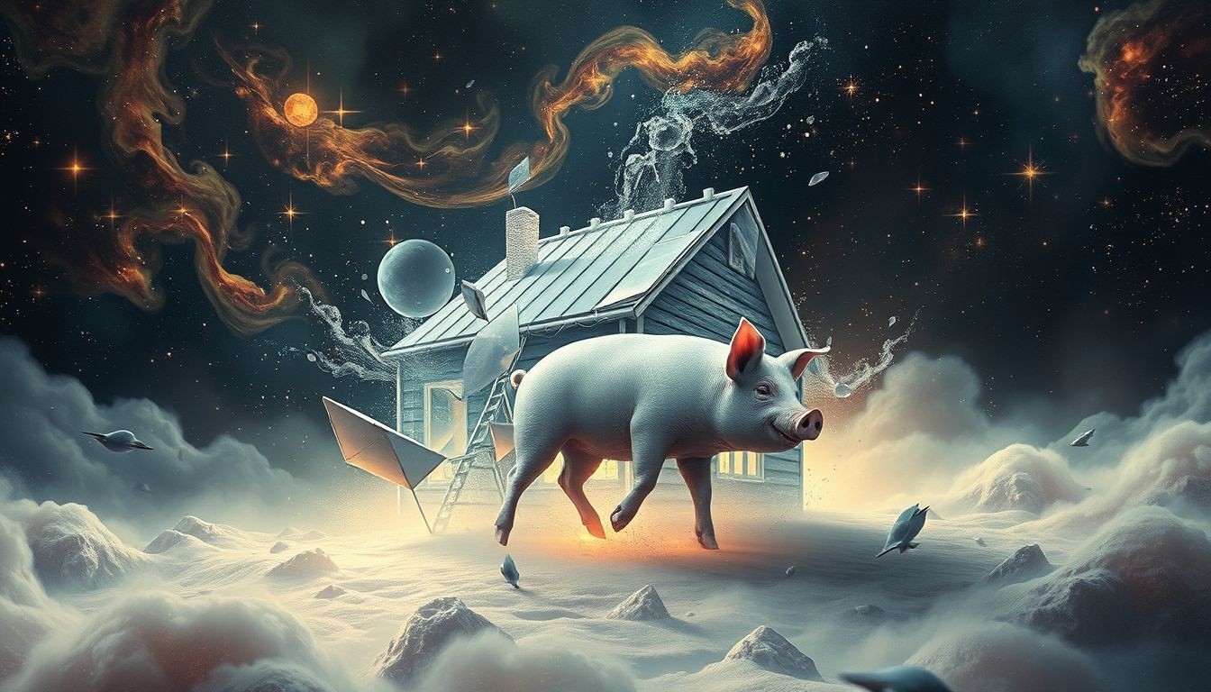 Rêver d'un porc dans la maison symbolise souvent chaos intérieur soudain.