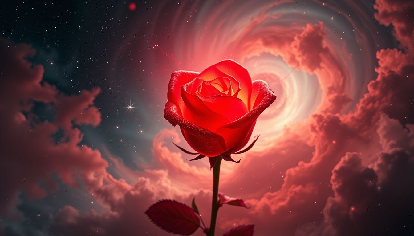 Rêver d'un rosier rouge symbolise une passion amoureuse intense.