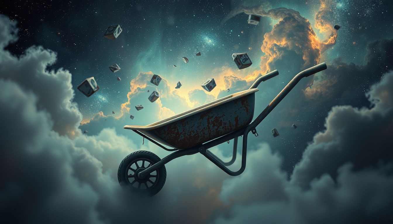 Rêver d'une brouette rouillée symbolise souvent négligence et perte.