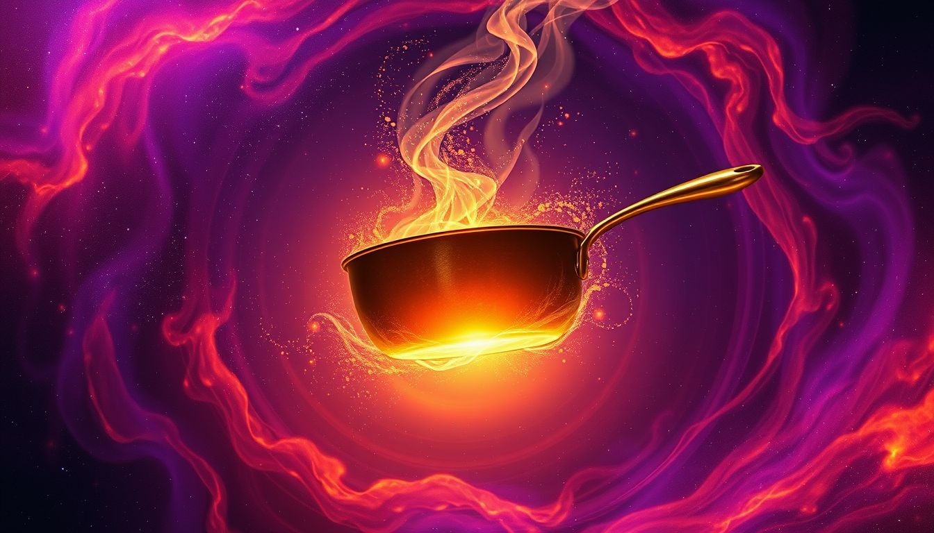 Rêver de poêle en cuivre symbolise passion et énergie créative intense.