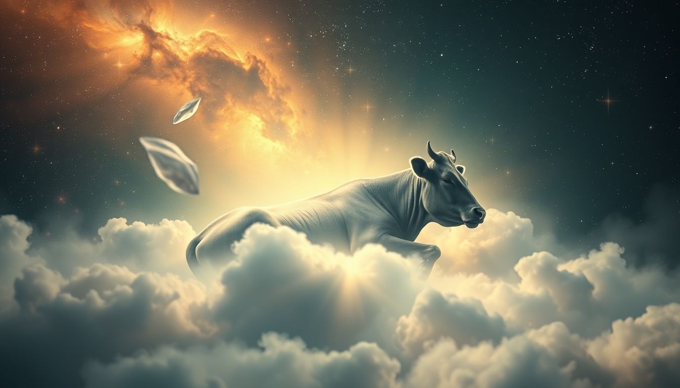 Rêver d'une vache morte symbolise souvent perte financière imminente.