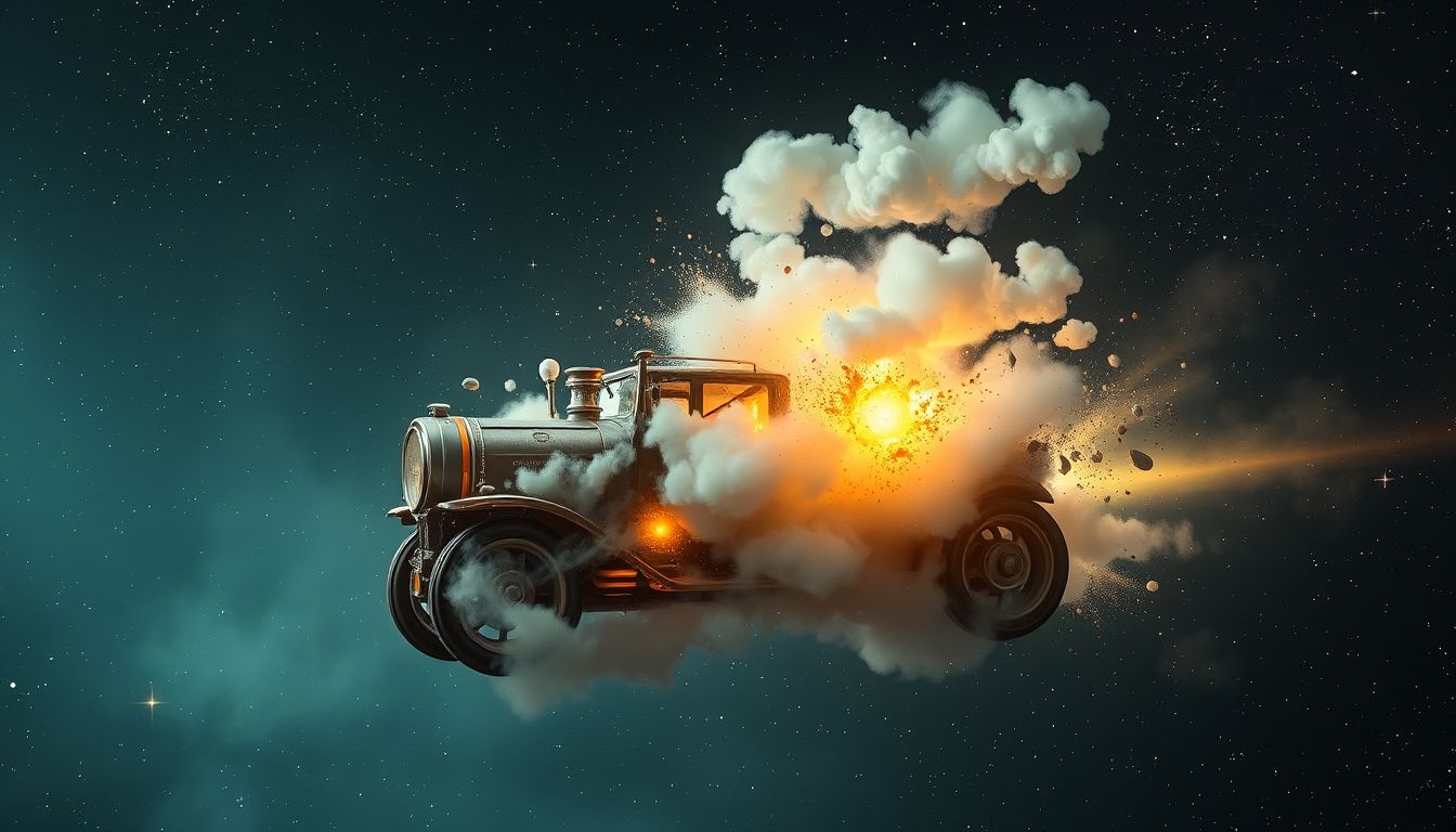 Rêver d’une voiture à vapeur qui explose symbolise une rupture soudaine.
