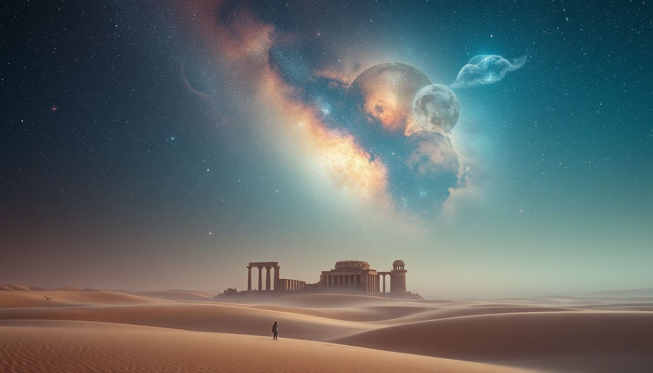 Rêver de ruines désertiques symbolise le lien avec un passé oublié.