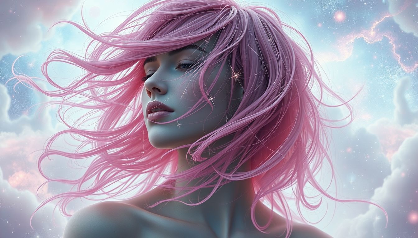 Rêver de cheveux roses symbolise une créativité audacieuse et unique.