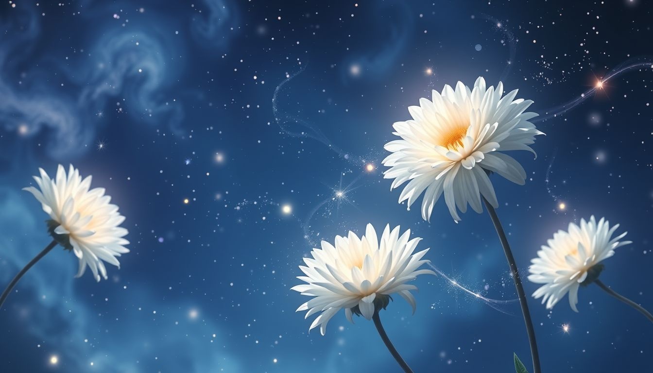 Rêver de chrysanthèmes blancs symbolise souvent un nouveau départ purifié.