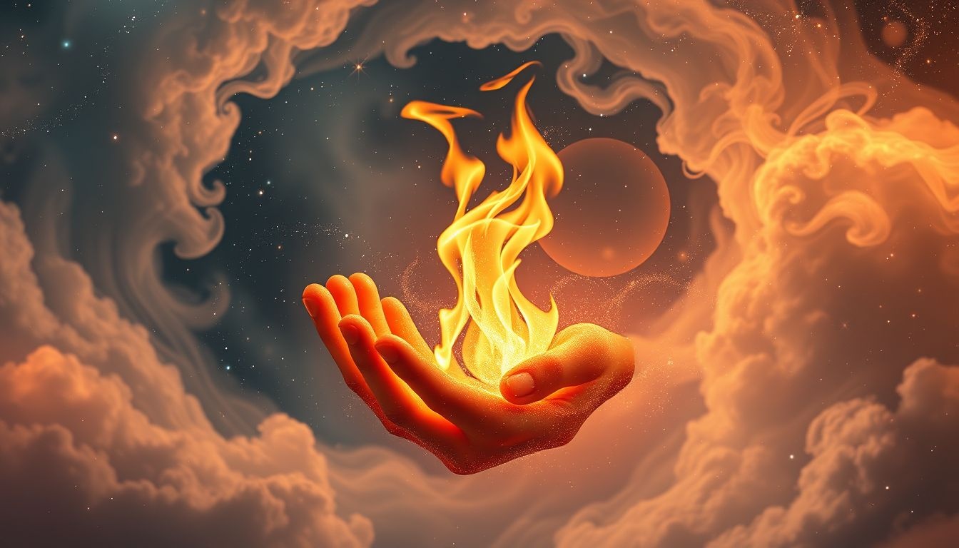 Rêver de feu symbolise souvent la maîtrise des émotions intenses.