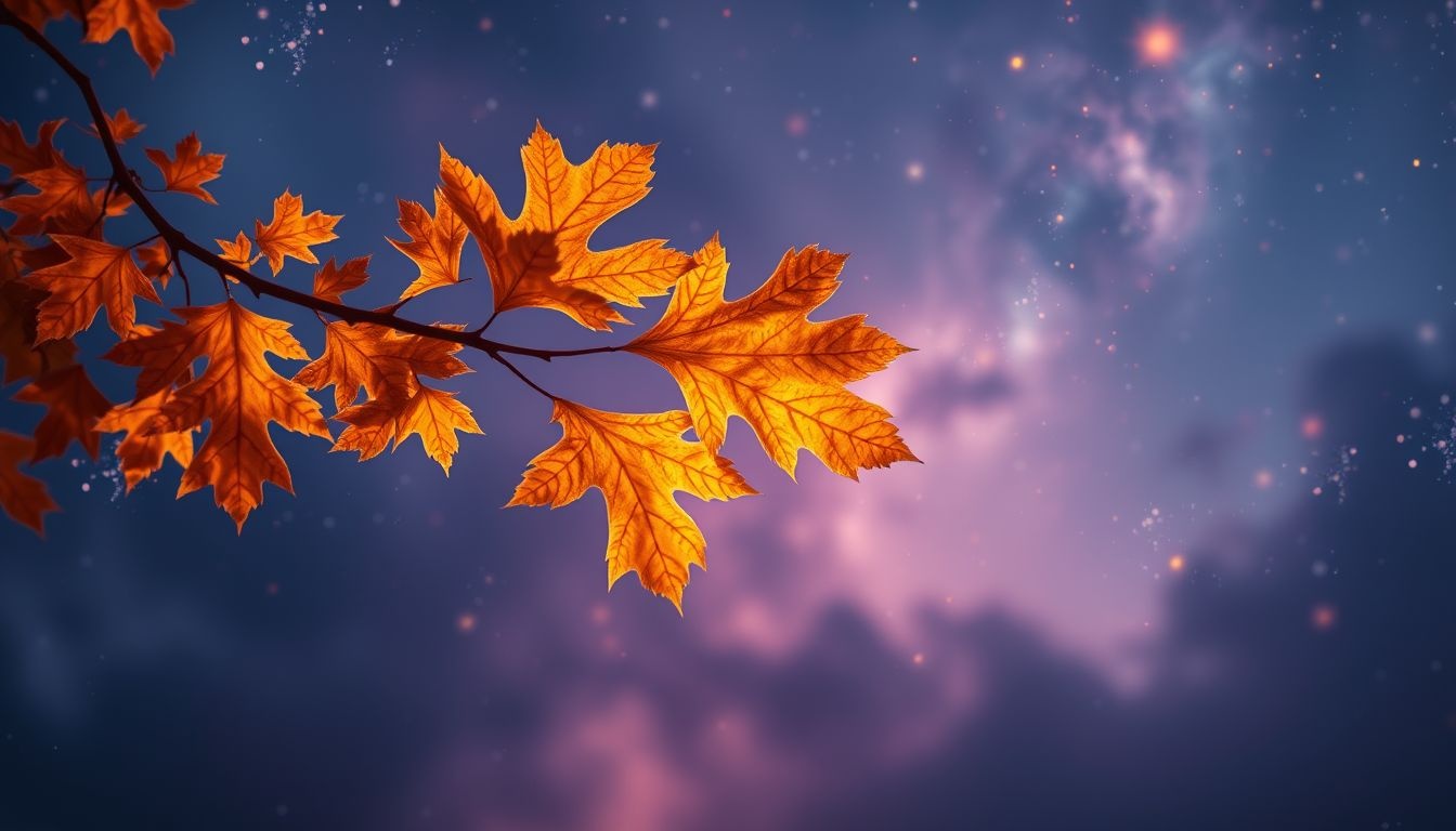 Rêver de feuilles de chêne en automne symbolise le lâcher-prise.