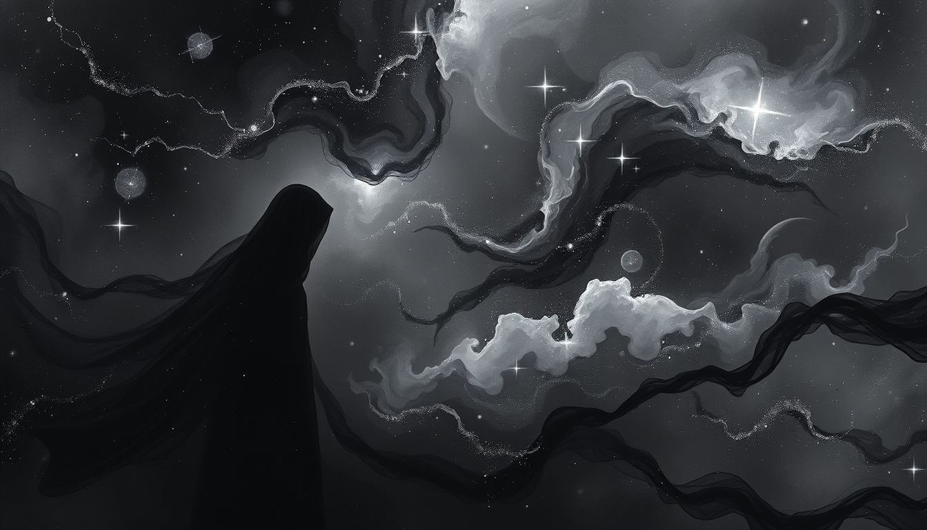 Rêver de noir symbolise souvent le deuil et la transformation intérieure.
