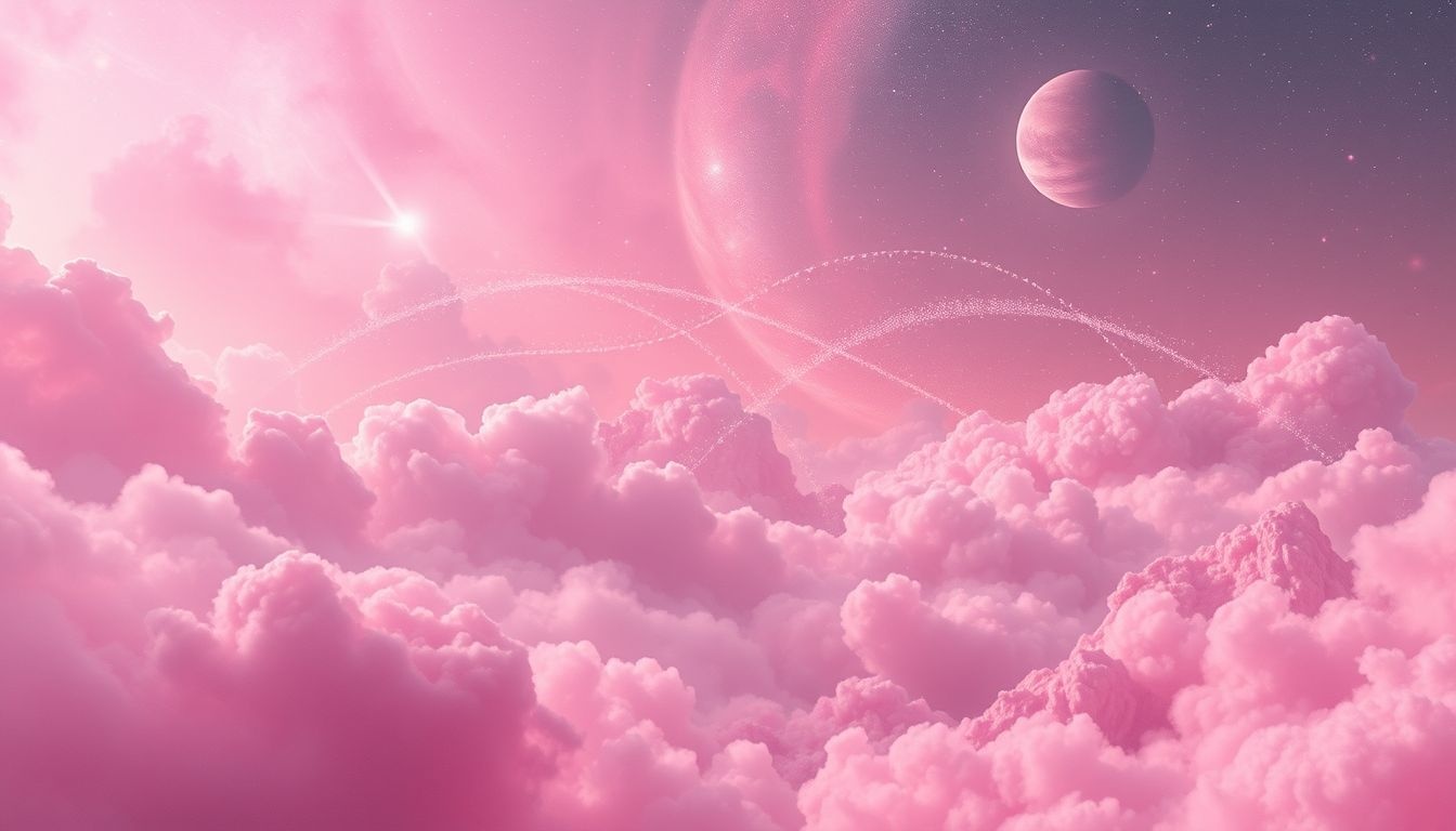 Les paysages roses symbolisent souvent paix intérieure et espoirs secrets.
