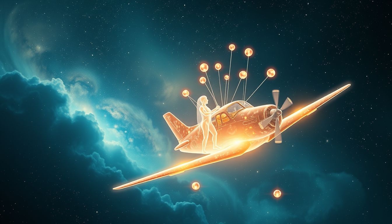 Piloter un avion en rêve symbolise la responsabilité et la gestion des autres.