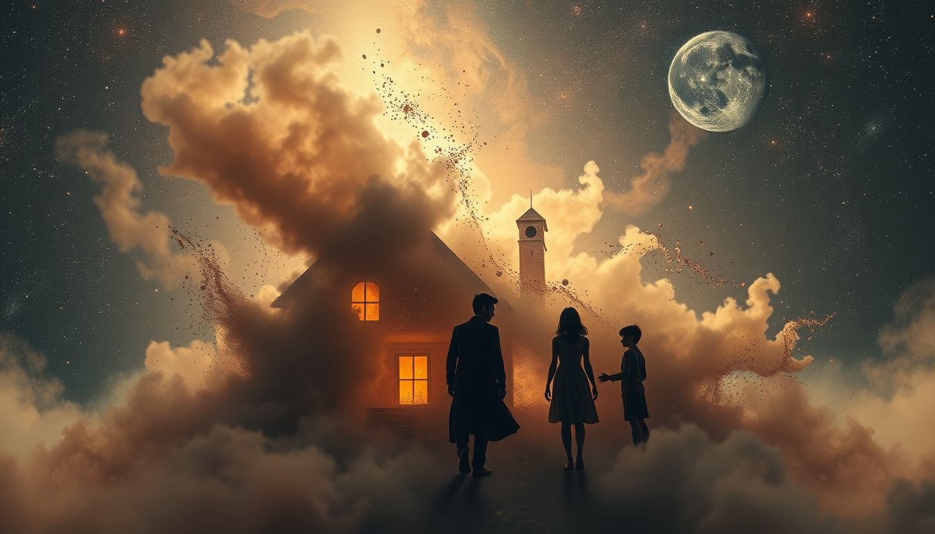 Rêver de poussière dans une maison révèle conflits et tensions familiales cachés.