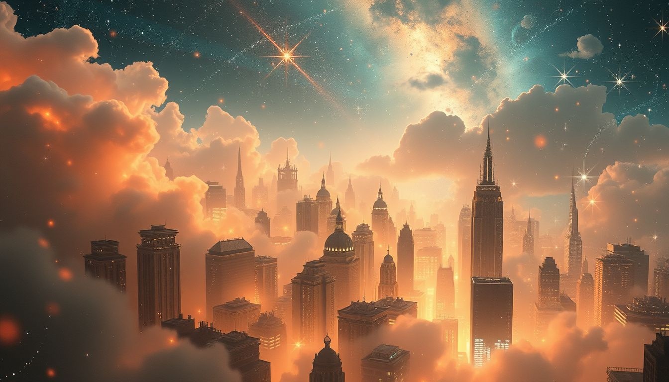 Rêver d'une ville révèle souvent une quête intérieure intense et personnelle.