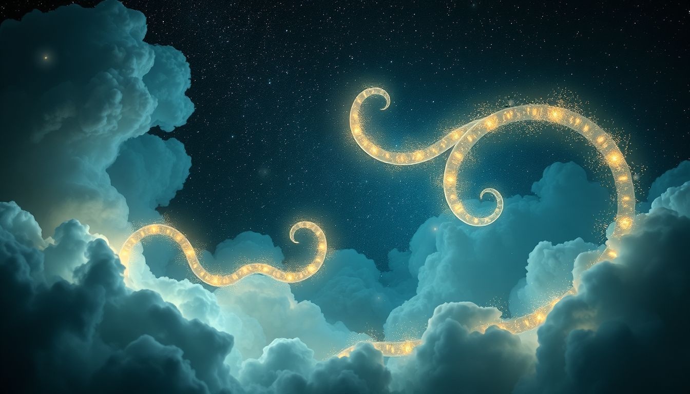 Rêver de vers lumineux symbolise souvent espoir et clarté intérieure.