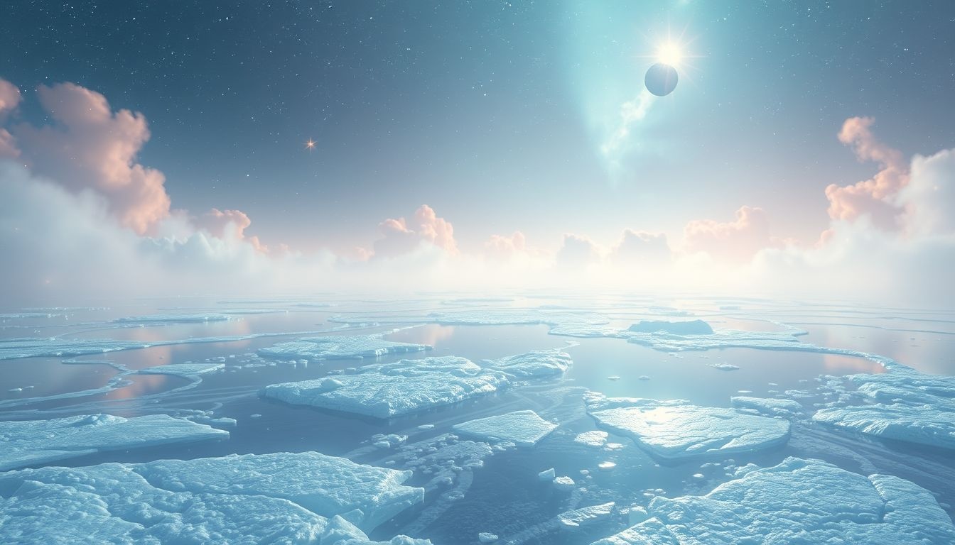 Rêver de la mer de glace suggère une distance émotionnelle protectrice.