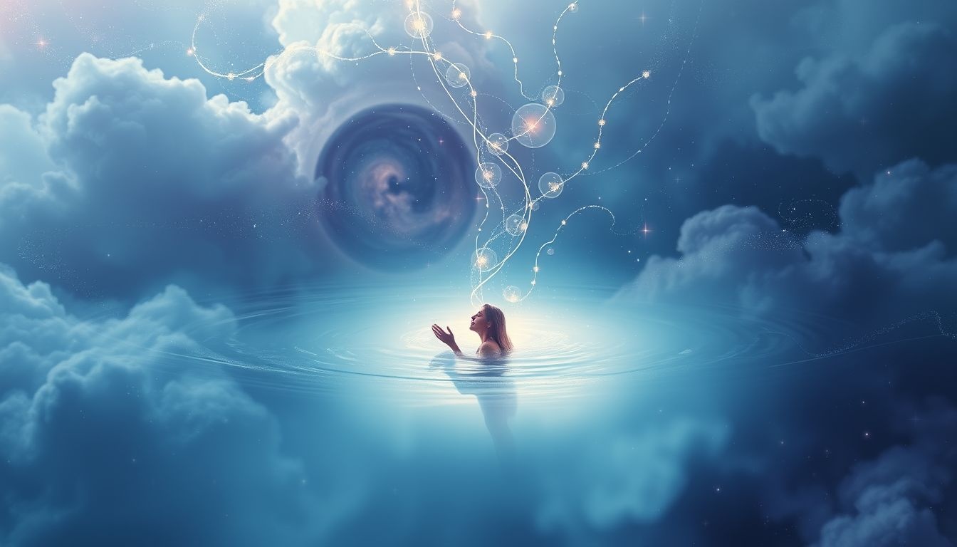 Tomber dans l'eau symbolise souvent la renaissance et le renouveau émotionnel.