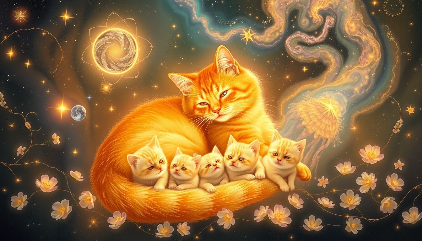 Le chat gingembre symbolise la fertilité et l'éveil créatif.