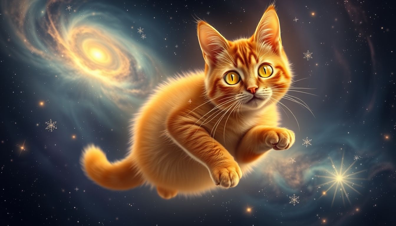 Le chat gingembre symbolise souvent l'intuition et la sagesse profonde.